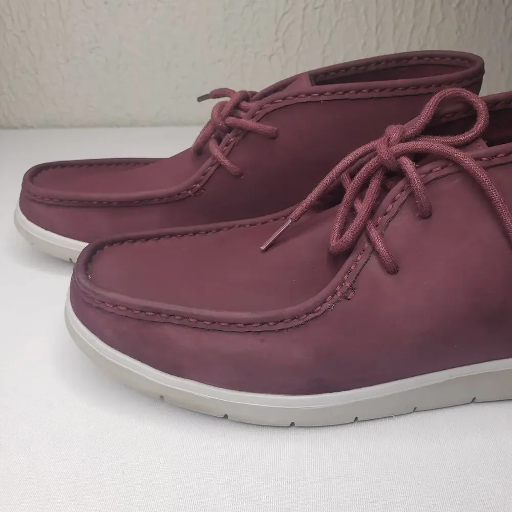 UGG Hendrickson Mens 12 US Chukka Boots Leather Wine Ankle Boots Lace-Up 1013990